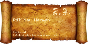 Ráday Herman névjegykártya